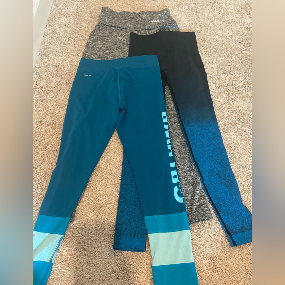 Girls size large 3 pair of workout leggings